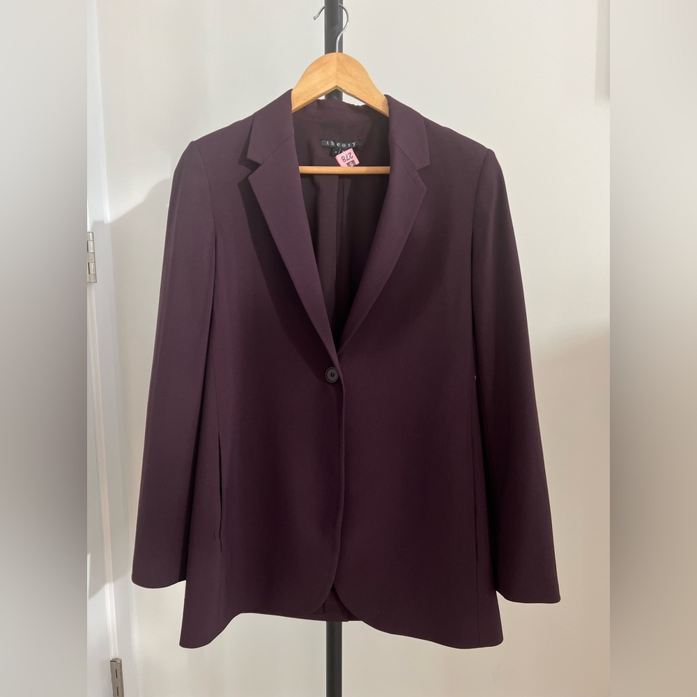 Theory Women's Wool Deep Purple Blazer